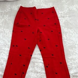 Red festive print leggings